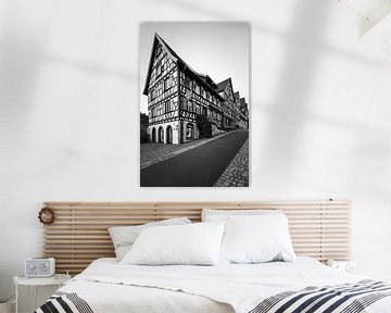 Maisons à colombages de Schiltach en noir et blanc sur Henk Meijer Photography