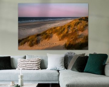 Dünen und Nordsee Ameland in goldenem Licht von Martien Hoogebeen Fotografie