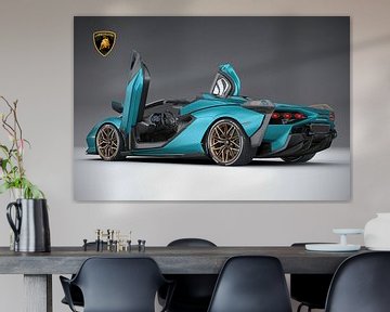Lamborghini Sian Roadster met embleem van Gert Hilbink