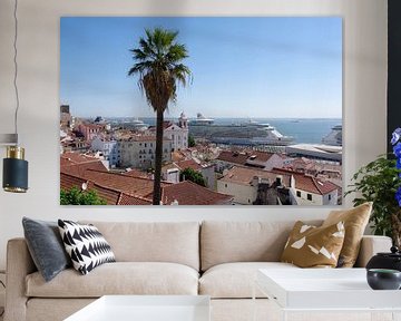 Cruise ships in the port of Lisbon by Berthold Werner