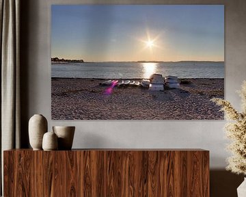Sunset at the beach of Laboe at the Baltic Sea by MPfoto71
