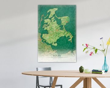 Rügen I - schilderachtige illustratie eilandkaart van Matthias Edition