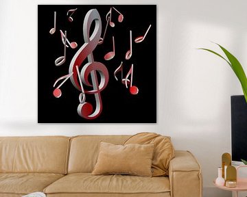 Treble clef and music notes by Michael Schuppich