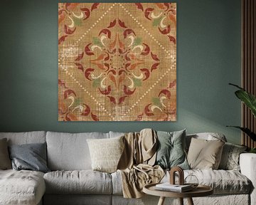 Marokkaanse patchwork Red Tile II, Pela Studio van Wild Apple