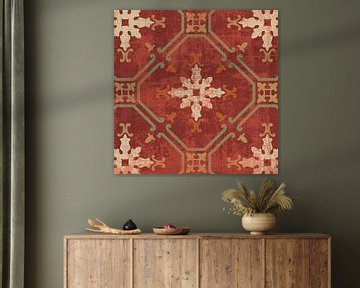 Marokkaanse patchwork Red Tile I, Pela Studio van Wild Apple