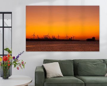 Zonsondergang Maasvlakte Rotterdam van Jessica Berendsen