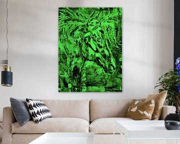 Cheval Spirit Vert Lumineux sur Kathleen Artist Fine Art