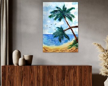 Palmbomen op het strand van Sebastian Grafmann