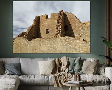 Structure de Pueblo Bonito (culture Pueblo) dans le Chaco Canyon, État américain du Nouveau-Mexique  sur Frank Fichtmüller