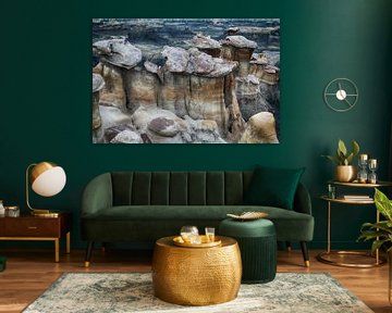 Bisti badlands-chocolate hoodoos in winter New Mexico, USA