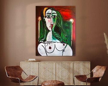 Abstract portret of the seated woman van Pablo Picasso van Danielle Ducheine