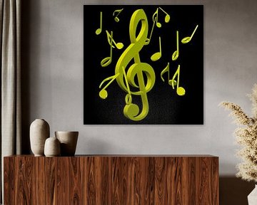 Treble clef and music notes by Michael Schuppich
