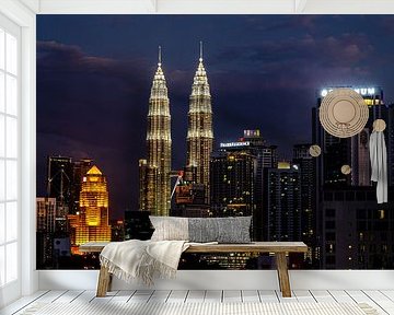 Skyline Kuala Lumpur Malaysia by Night by Dieter Walther