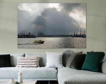 Spectacular sky over the Nieuwe Maas river by Frans Blok
