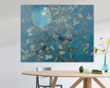 Amandelbloesem Serenade onder de Blauwe Maan-Van Gogh remix van Gisela- Art for You