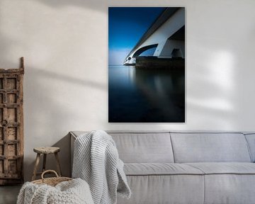 Zeeland Bridge after sunset