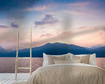 Zonsondergang aan het Gardameer in Torbole