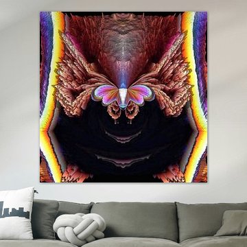 Regenbogenschmetterling von der Dunkelheit zum Licht