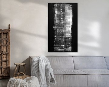 Uitgevlakt | Abstract zwart-wit van Henriëtte Mosselman