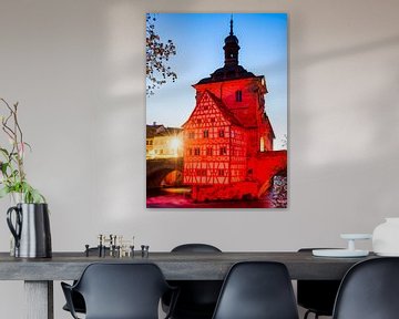 Het oude stadhuis in Bamberg bij nacht