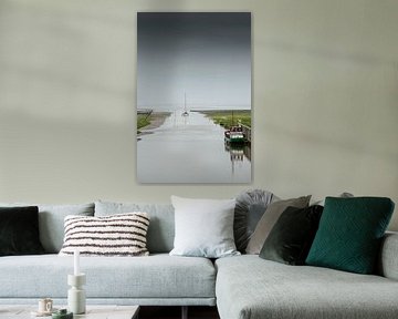 Boot het wad op Noordpolderzijl van Geertjan Plooijer