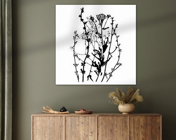 Illustration botanique avec des plantes, des fleurs sauvages et des herbes 3. sur Dina Dankers