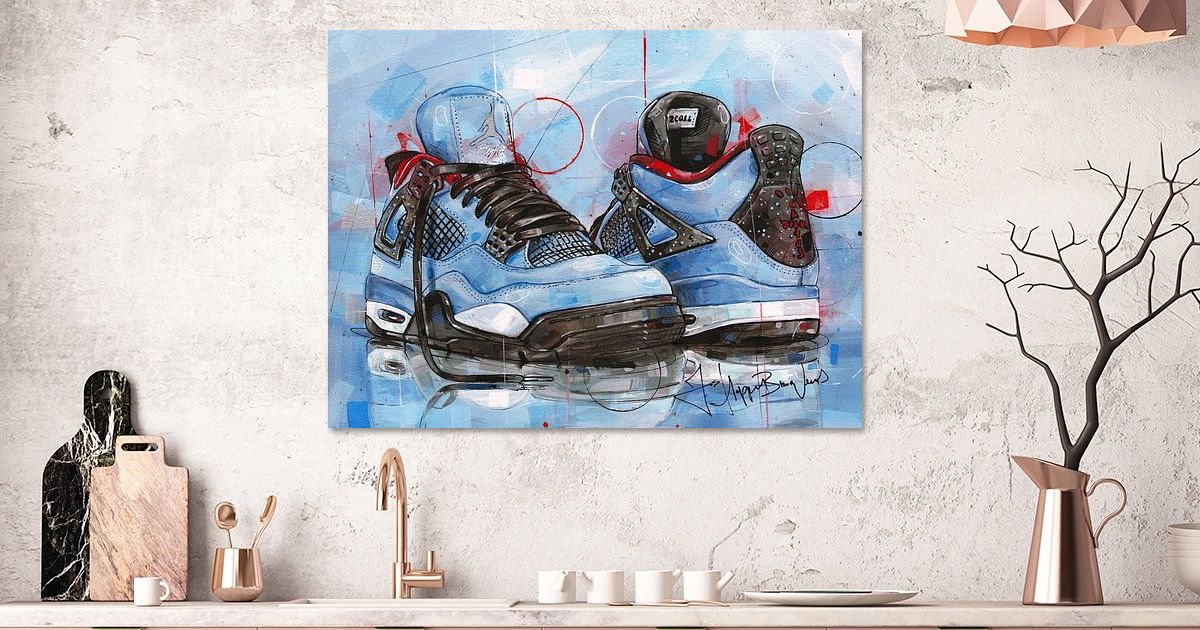 Nike air Jordan 1 Travis Scott x Fragment painting by Jos Hoppenbrouwers on  canvas, poster, wallpaper and more