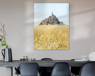 Mont Saint-Michel with reeds in the foreground by Liset Verberne