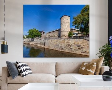 Begin Tower on the banks of the Leine, Hanover, Lower Saxony, Germany, Europe