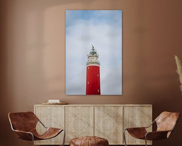 Le phare rouge Eierland de Texel | Paysages néerlandais dans la mer des Wadden