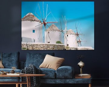 Windmühlen von Mykonos von Patrycja Polechonska