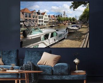 Uitzicht op de gracht, Dokkum, Nederland van Imladris Images