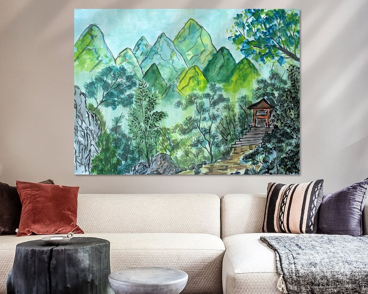 Voorbeeld van het werk in een kamer
