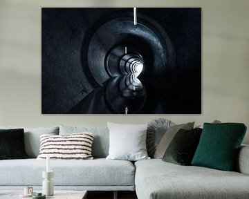 Abstract tunnel with light at the end of the tunnel by Besa Art