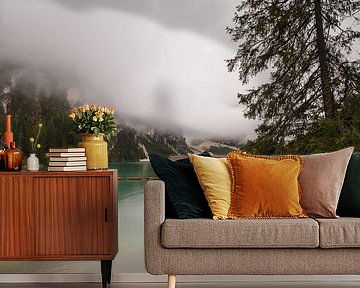 Lago di Braies in de Dolomieten.