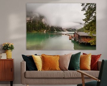 Lago di Braies in de Dolomieten. van Menno Schaefer