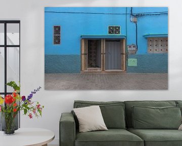 Blauw huis in Moulay Idriss | Marokko | reisfotografie print van Kimberley Helmendag