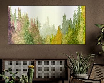 Watercolor autumn forest by Kirtah Designs