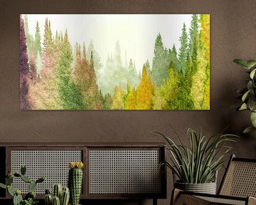 aquarel herfst bos van Kirtah Designs