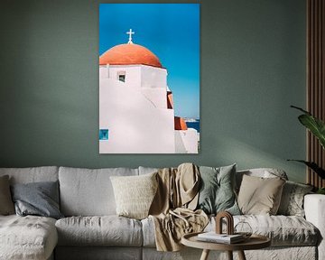Weiße Kirche Orange Kuppel von Patrycja Polechonska