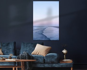 Pastellfarbenes Strandfoto bei Sonnenuntergang auf Ameland von Karijn | Fine art Natuur en Reis Fotografie