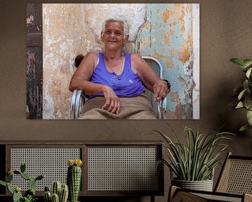 Cuban woman with a happy look