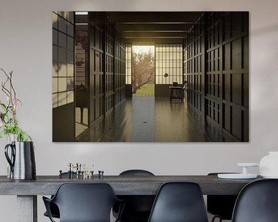 Voorbeeld van het werk in een kamer