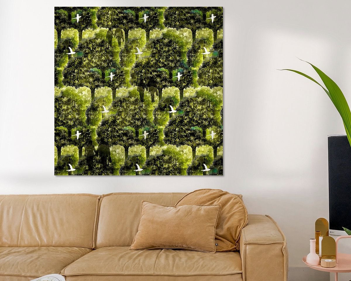 Voorbeeld van het werk in een kamer