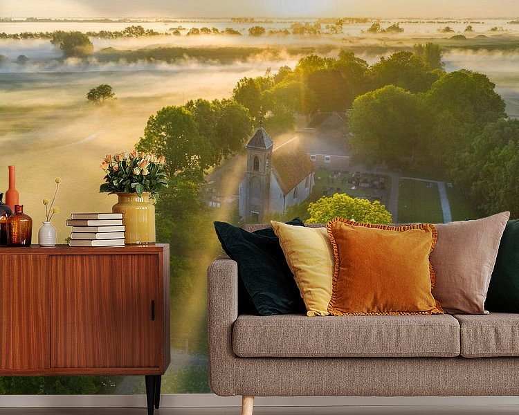 Voorbeeld van het werk in een kamer