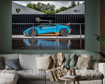 Lamborghini Huracan STO bleue sur Bas Fransen