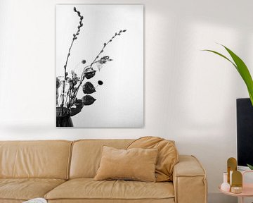 Droog bloemen in zwart en wit van Mei Bakker