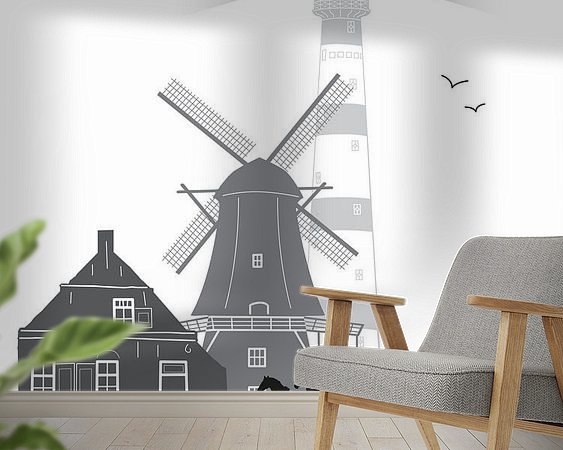 Voorbeeld van het werk in een kamer