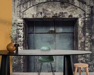 Beautiful blue door in an abandoned factory in France by Steven Dijkshoorn