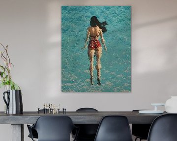 Mädchen schwimmt im Meer von Jan Keteleer